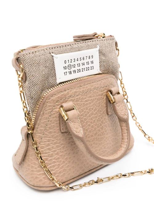 Borsa con pelle/tela beige mandorla con texture Maison Margiela | SB3WG0025P4455T2070